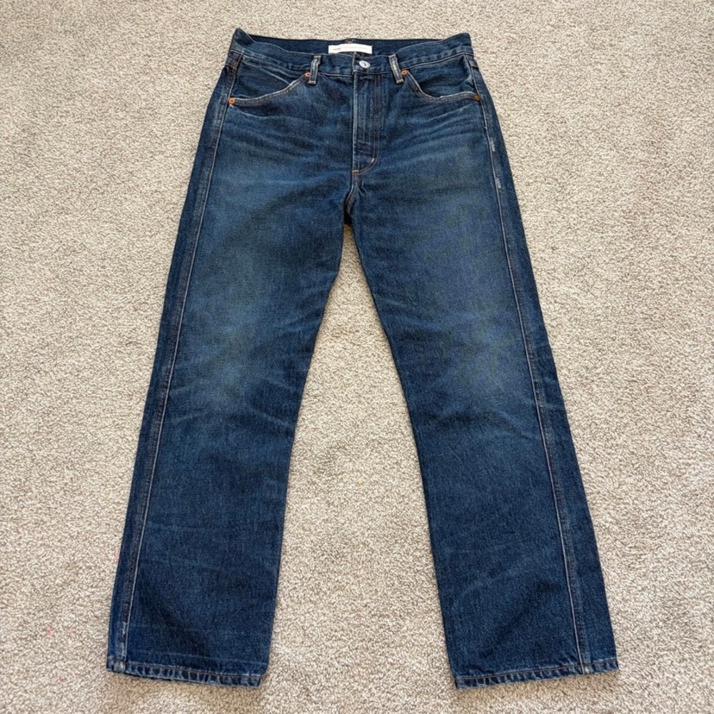Citizens Of Humanity Women’s Straight Leg Jeans in Dark Indigo Blue
